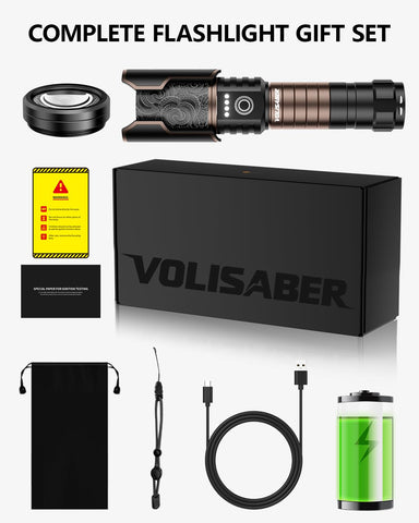 VOLISABER gift-ready kit with accessories for gifting and on-the-go lighting.