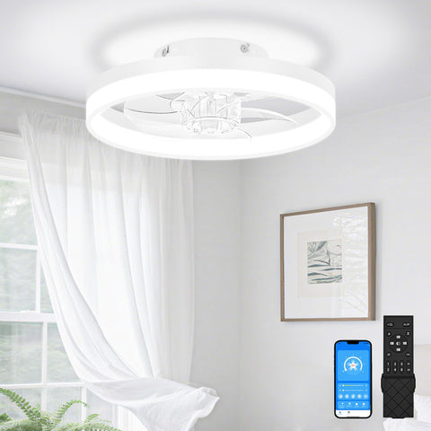 VOLISUN 13-inch small ceiling fan with light remote for adjustable brightness
