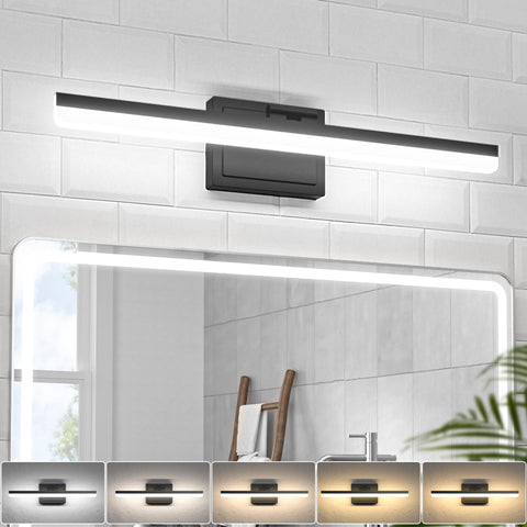 VOLISUN 24 inch vanity light over mirror in black for a modern bathroom