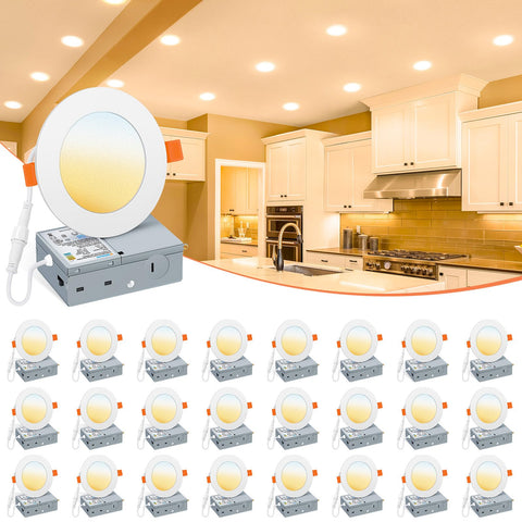 VOLISUN 24-pack 4-inch recessed light package for energy efficiency.