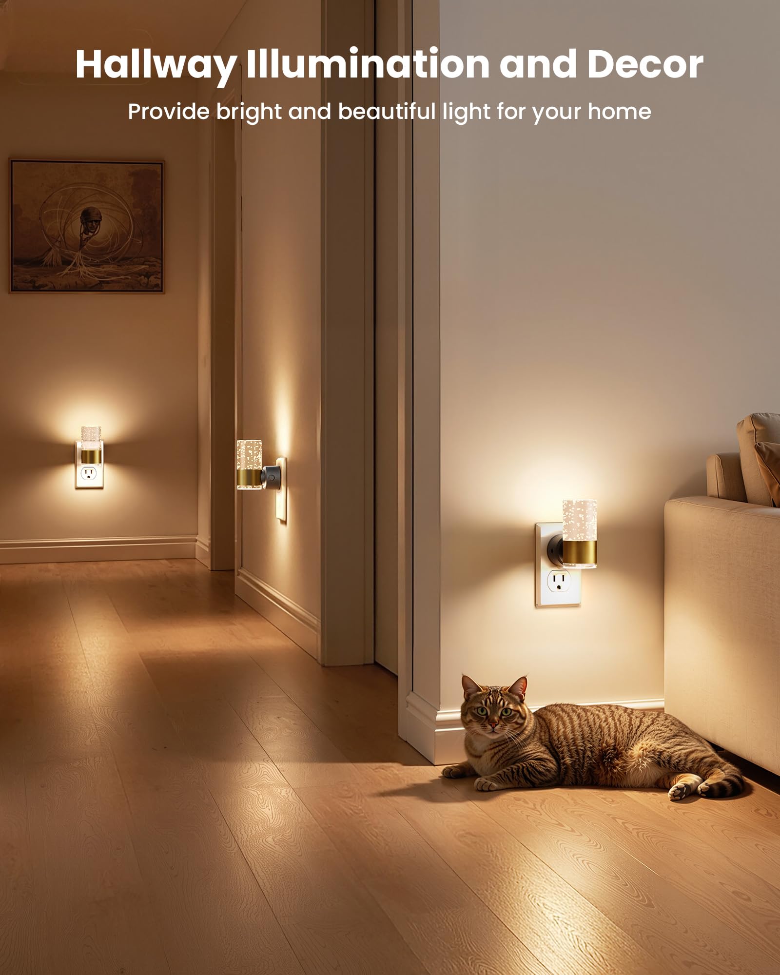 VOLISUN 3-prong outlet night light stays stable and accessible.