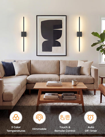 VOLISUN 360-degree ambient glow sconce enhances living rooms with flexible wall lighting.