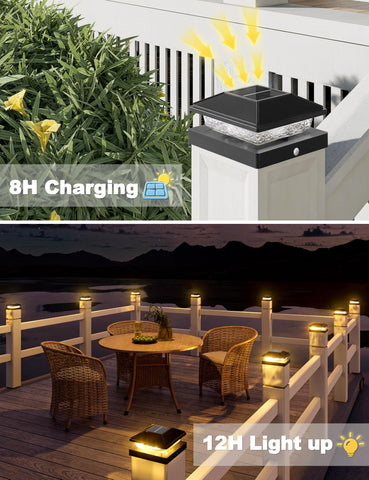 Volisun easy-installation solar post-cap simplifies setup on wood and vinyl posts.