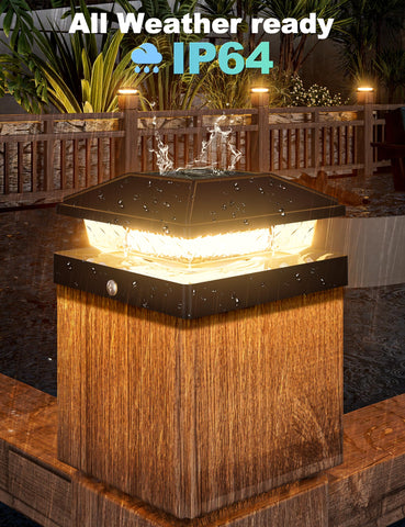 Volisun IP64 waterproof post-cap light withstands rain and heat for year-round outdoor use.