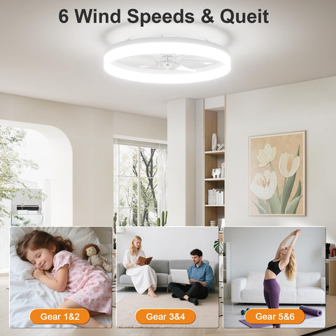 VOLISUN 5400lm LED ceiling fan provides bright, even illumination in living spaces.