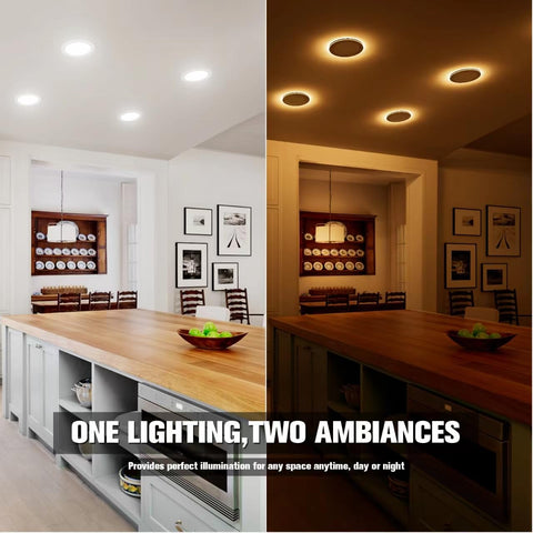 VOLISUN 6-inch recessed light with 5CCT slider from 2700K to 5000K.