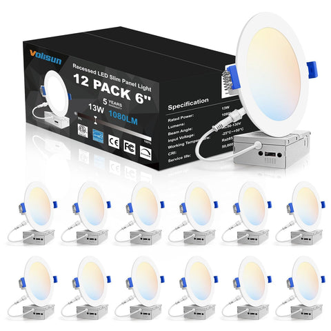 VOLISUN 6-inch recessed light installed in ceiling for clean, energy-efficient brightness.