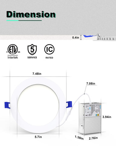 VOLISUN 7-inch recessed light installation steps for easy retrofit or new builds.