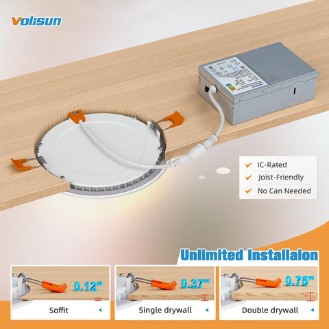 VOLISUN 810-lumen 9.5W LED recessed light delivers bright, efficient illumination.