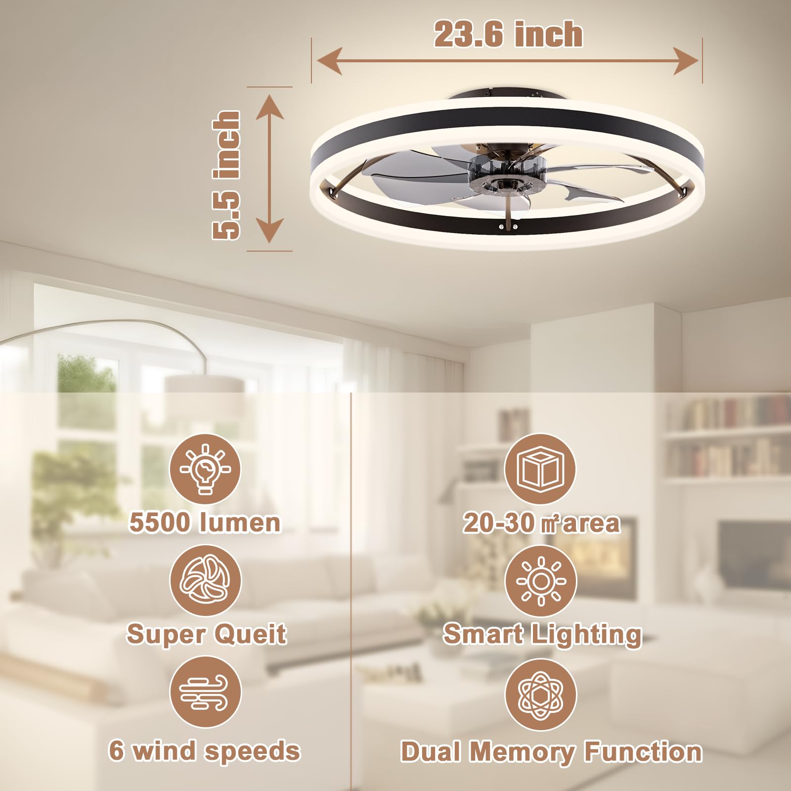 Volisun app control interface showing dimming and color temperature options