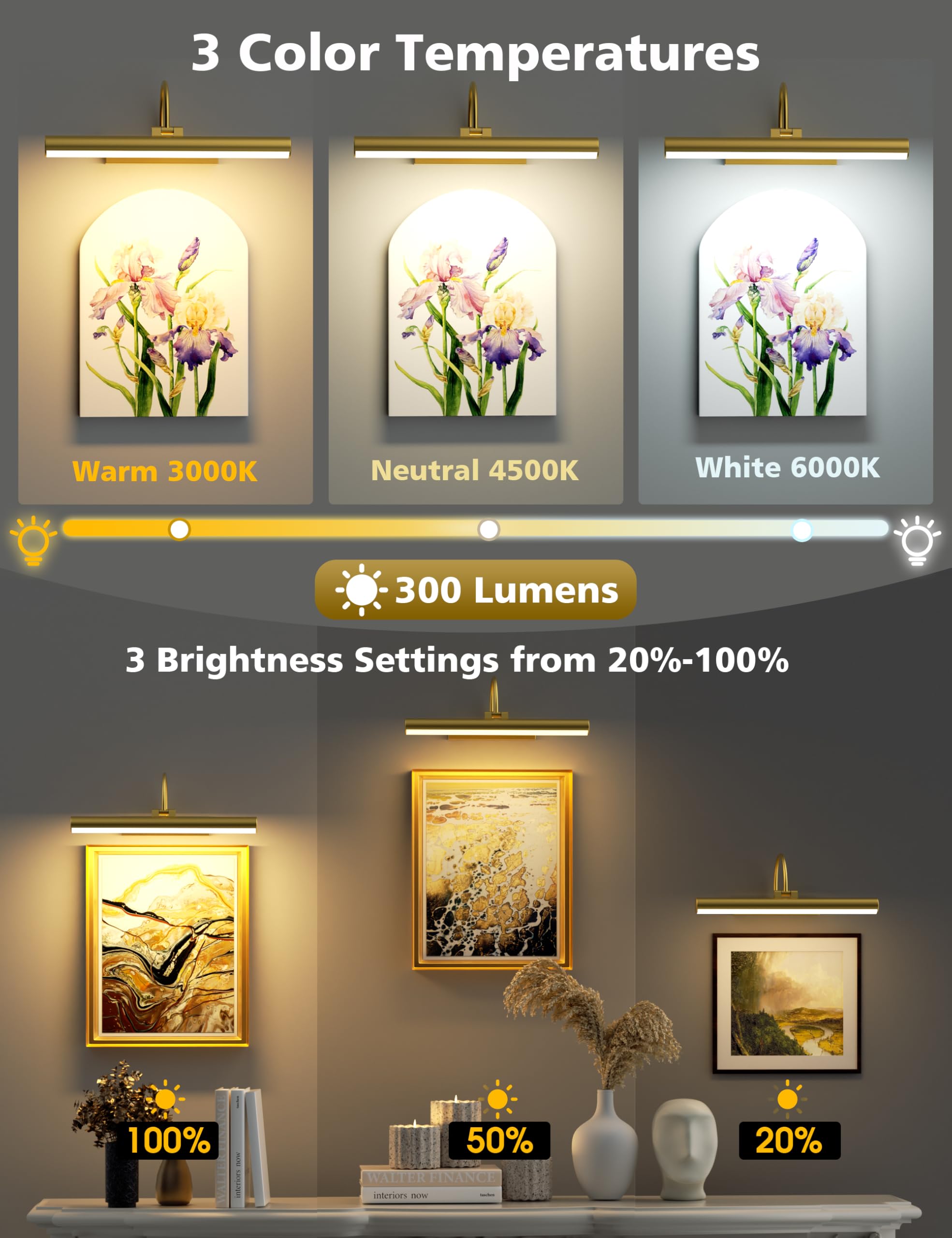 Volisun wireless art light with remote control for convenient adjustments.