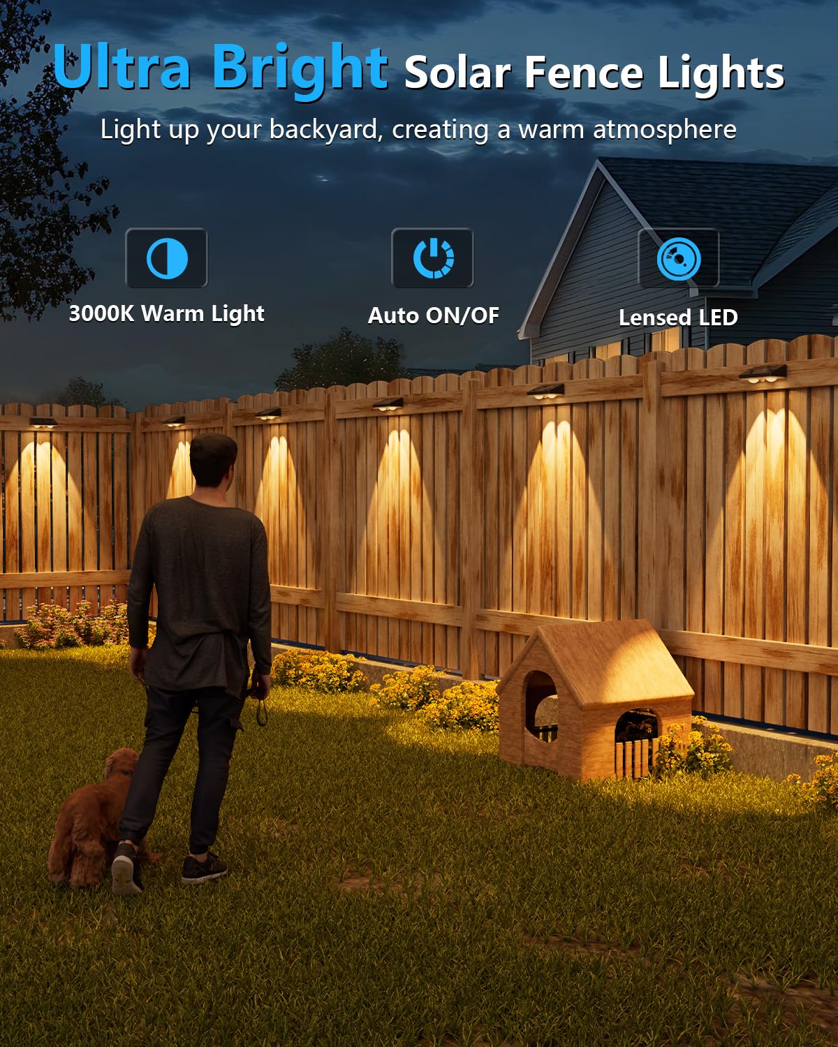 VOLISUN backyard lighting along deck and path illumination