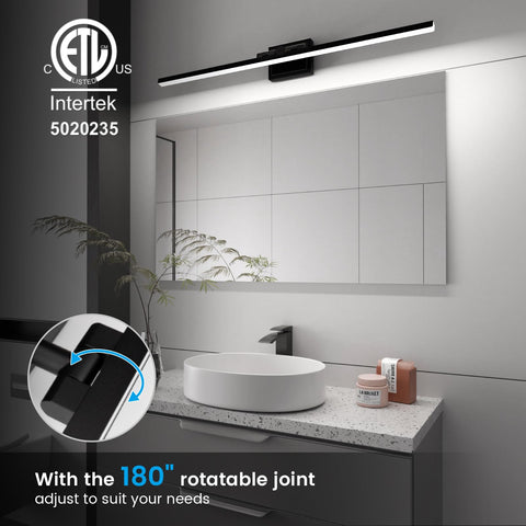 VOLISUN black metal vanity light with rotatable head for flexible lighting