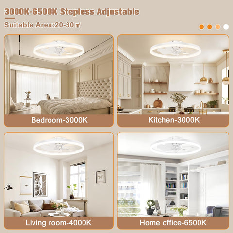 VOLISUN bladeless ceiling fan front view highlighting modern, quiet design.