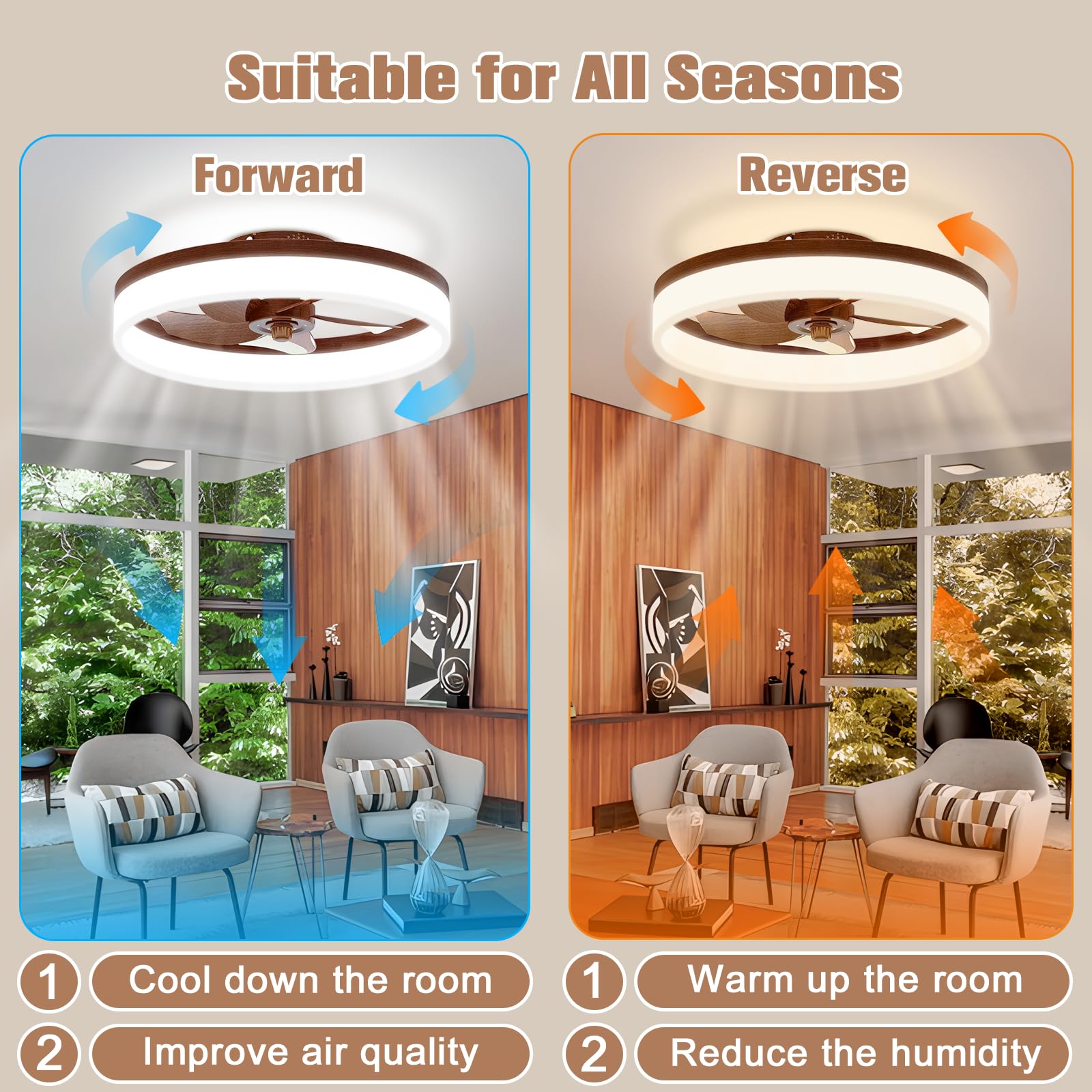 VOLISUN bladeless LED ceiling fan sleek modern design