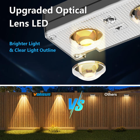 VOLISUN color-modes fence light offers multiple color options for ambiance.