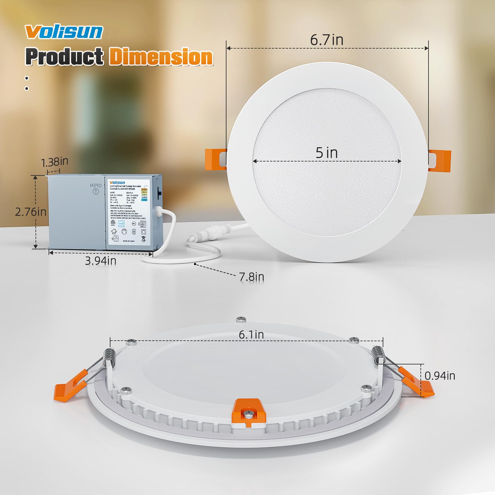VOLISUN color temperature slider shows 2700K to 5000K options.