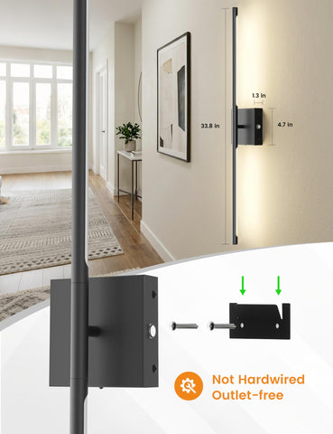 VOLISUN 27.6-inch wireless wall lights blend with decor.