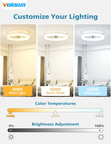 VOLISUN dimmable LED ceiling light to customize brightness.