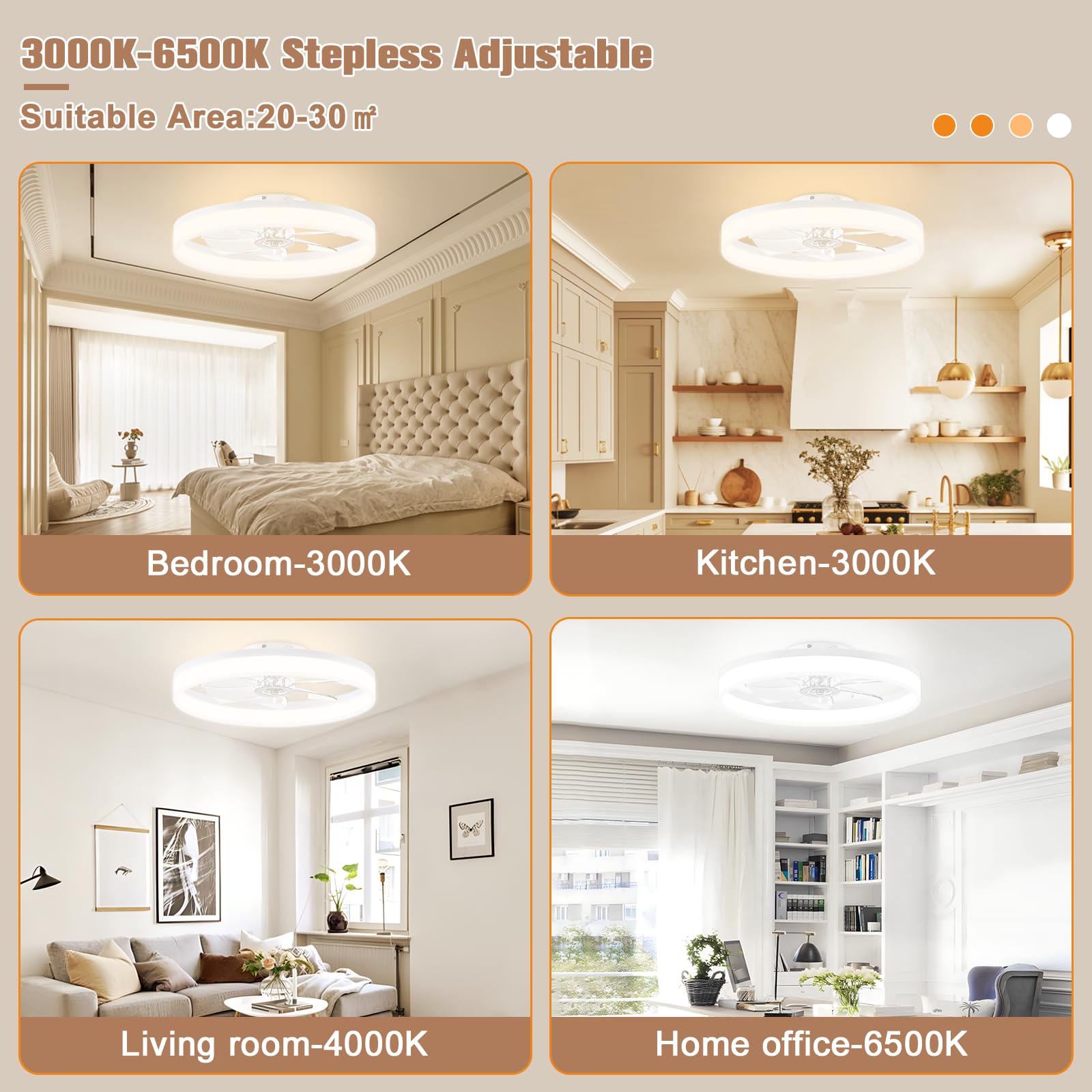 VOLISUN dimmable LED light with remote and app for mood lighting