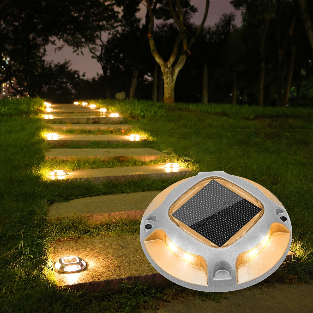 VOLISUN driveway light with White/Blue two-color option for outdoor pathways