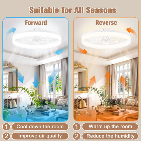 VOLISUN easy-install ceiling fan with light for quick setup