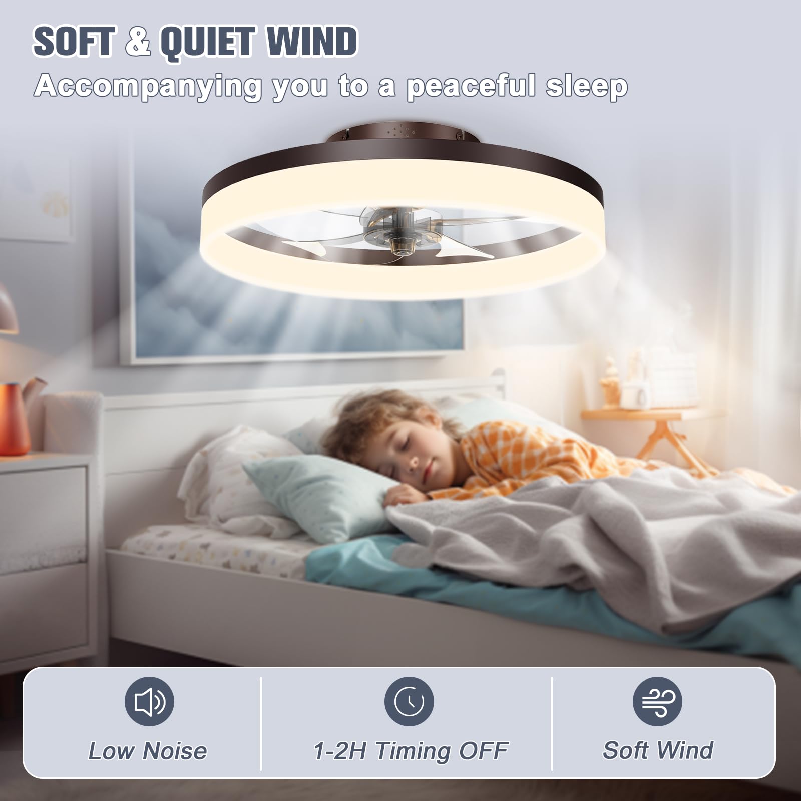 VOLISUN easy-install ceiling fan for quick setup