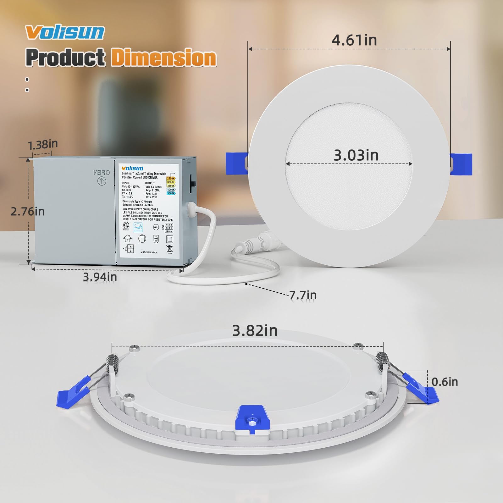 VOLISUN energy-saving LED recessed light helps reduce yearly electric usage