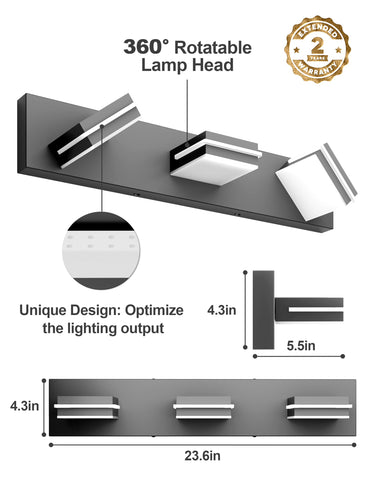VOLISUN energy-saving LED vanity light at 6000K for bright task lighting