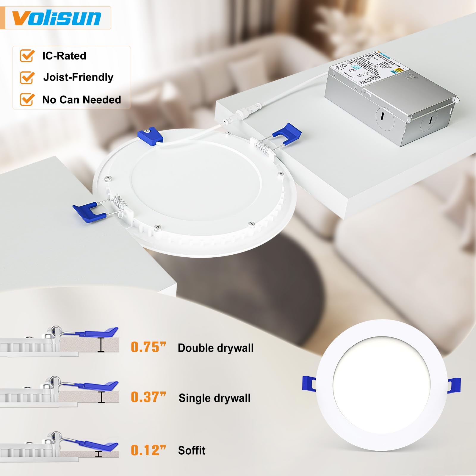 VOLISUN ETL/UL certified ceiling lights promise reliable performance and quality.