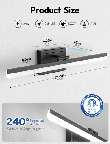 VOLISUN ETL certified vanity light for safety and reliability