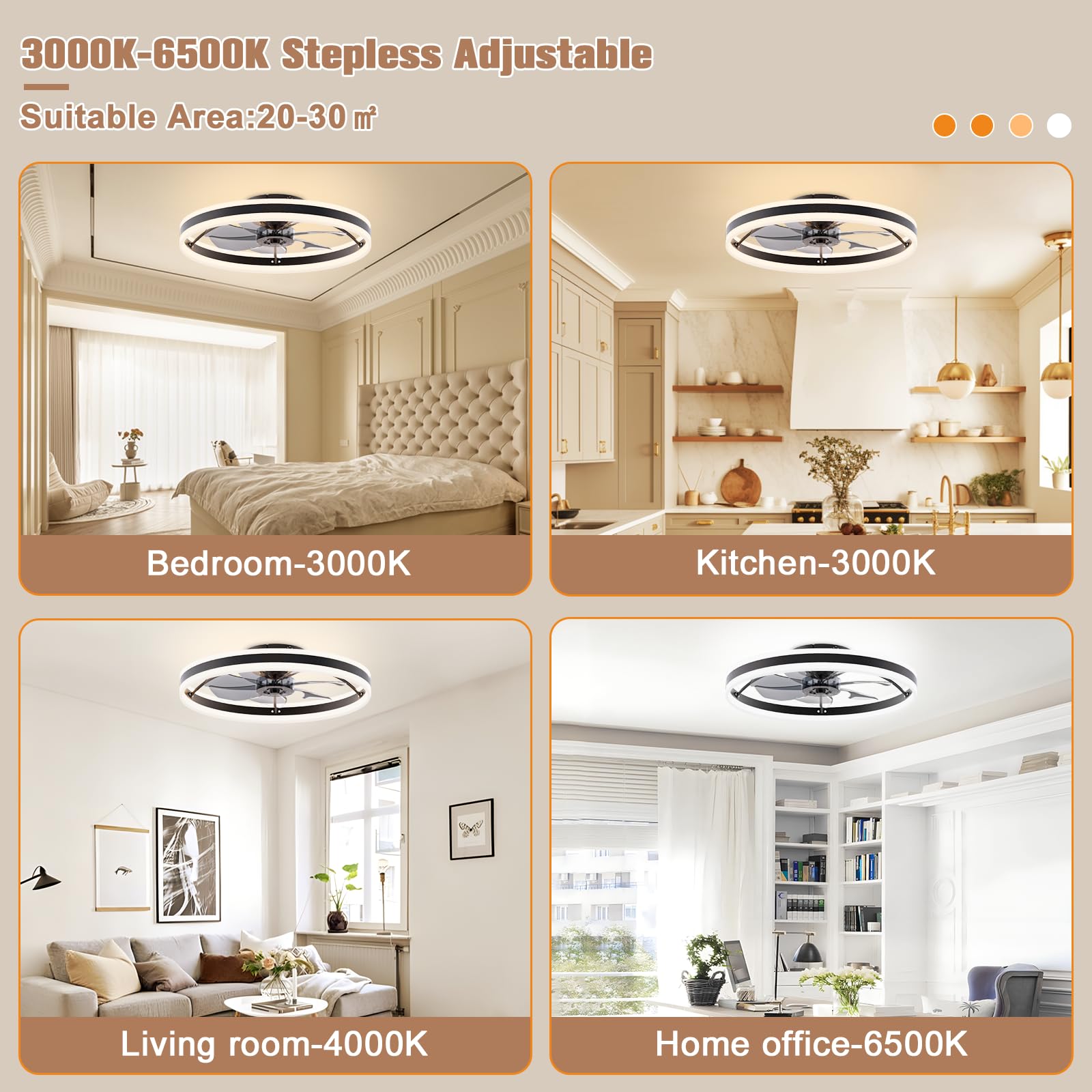 Volisun bladeless ceiling fan with remote for convenient lighting and cooling