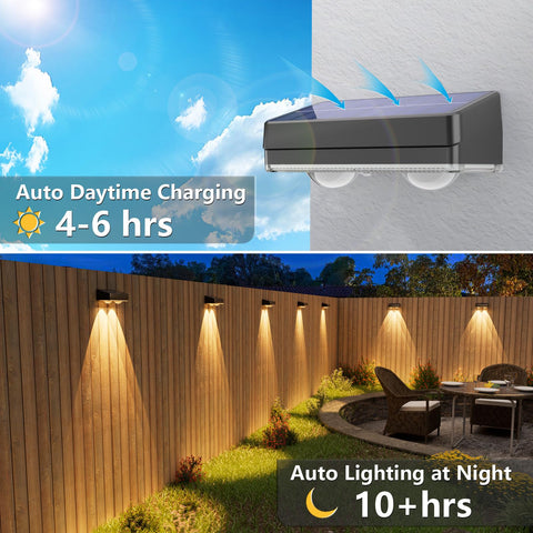 VOLISUN fast-charge fence light quickly charges for long runtime.
