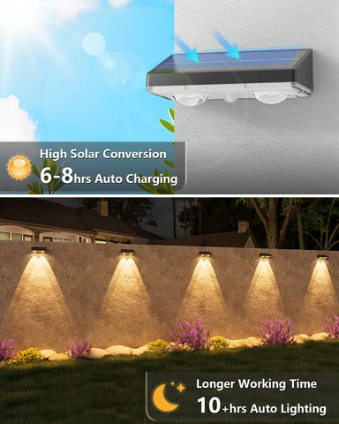 VOLISUN fence light easy install with screws or tape
