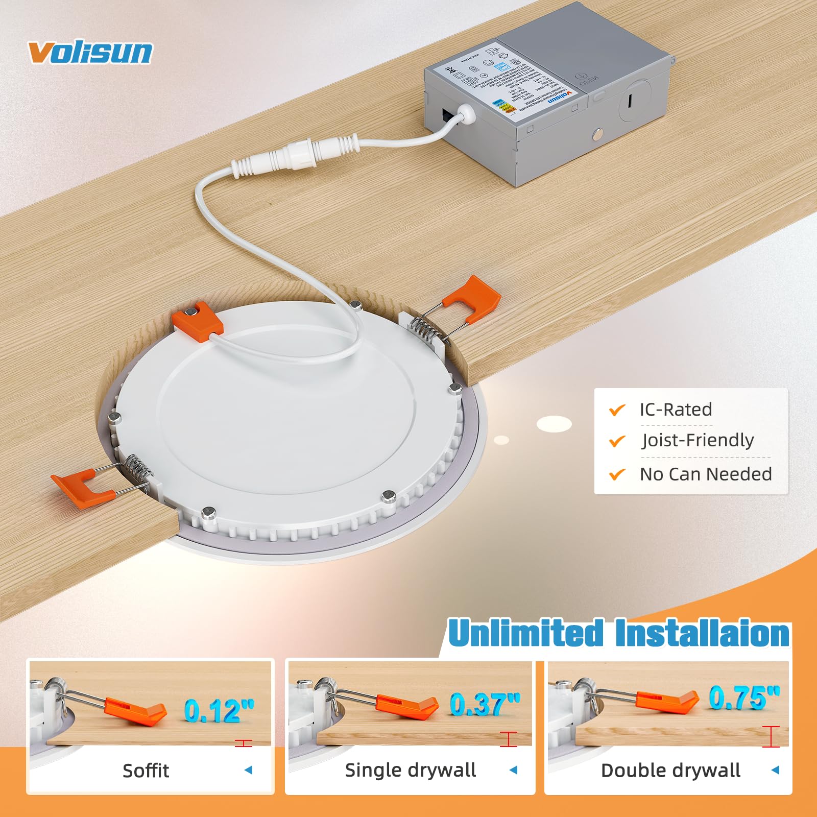 VOLISUN IC-rated junction box ensures thermal protection.