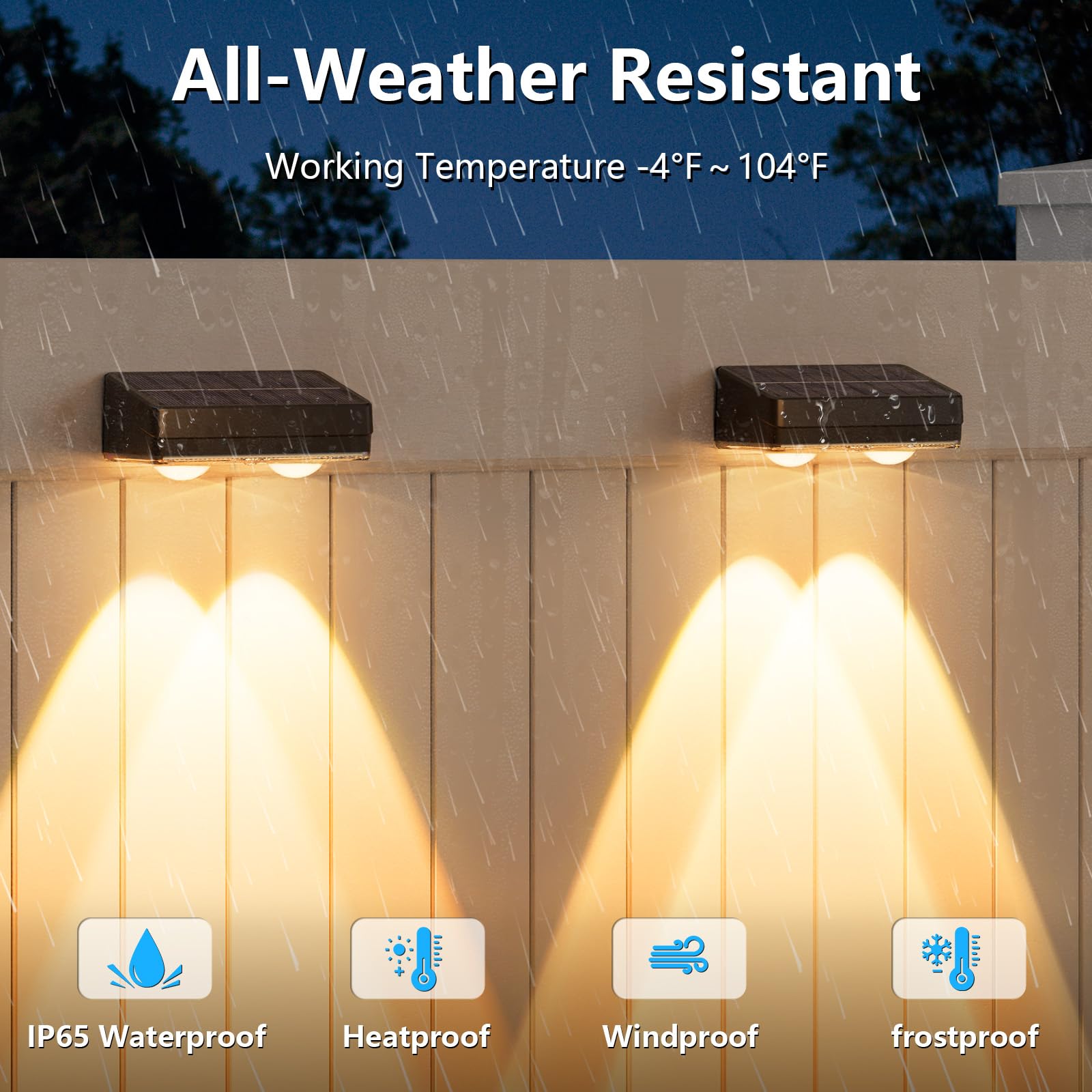 VOLISUN easy-installation fence light mounts on walls or rails.