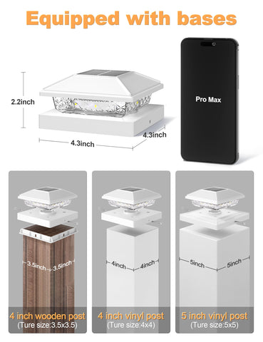 VOLISUN IP64 waterproof 4x4 post cap light withstands rain and sun