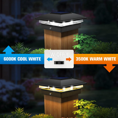 Volisun IP64 waterproof post-cap light withstands rain and snow for year-round use.