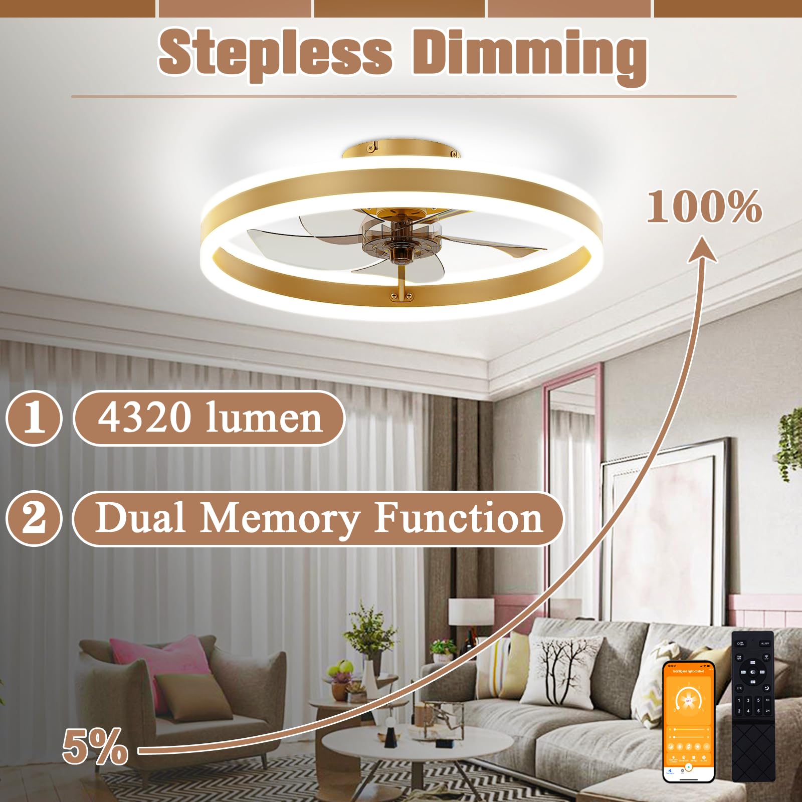 Volisun LED dimmable light from 3000K to 6500K for adaptable ambiance