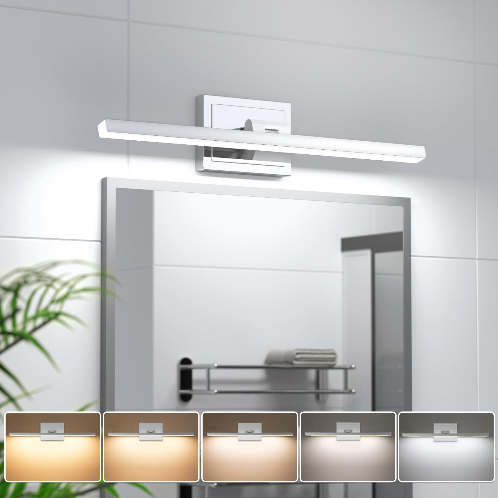 VOLISUN modern vanity light over mirror provides adjustable brightness for makeup