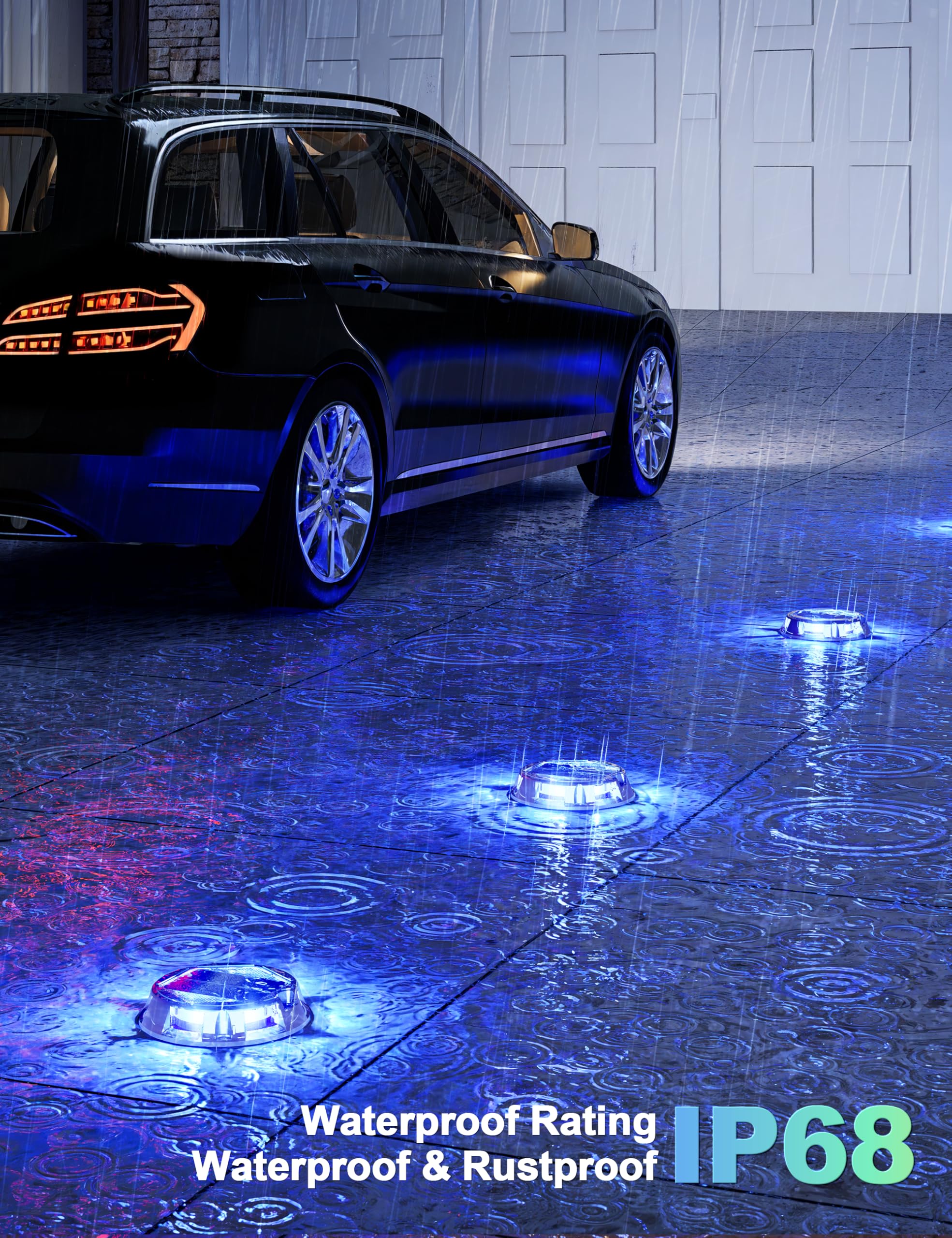 Volisun nine-color modes provide mood lighting for steps and walkways at night.