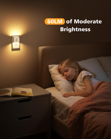 VOLISUN plug-in wall nightlight provides instant illumination with no installation