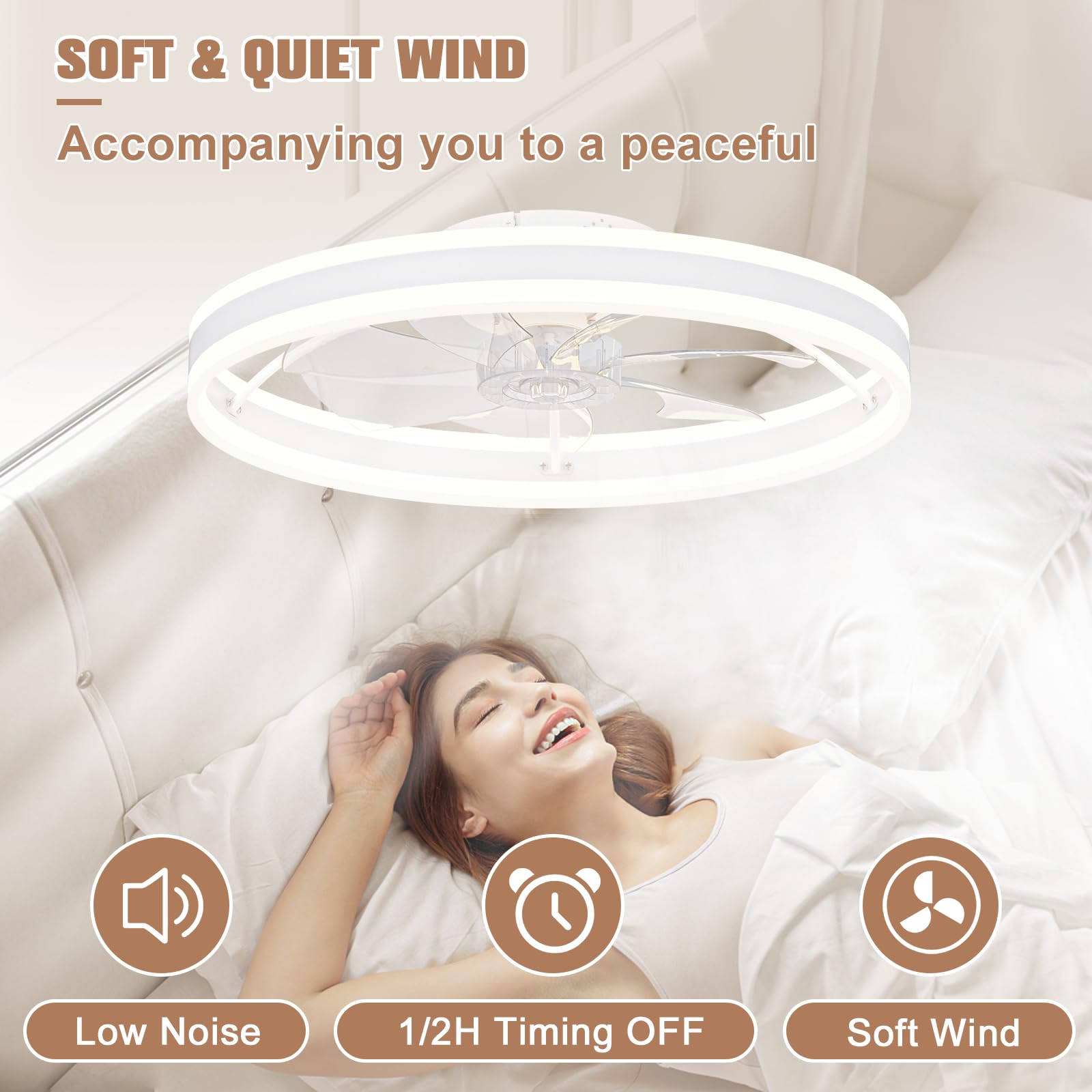 VOLISUN quiet six-speed fan delivers adjustable airflow with minimal noise.