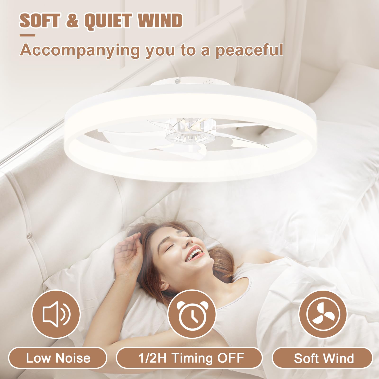 VOLISUN quiet six-speed bladeless fan with smooth airflow