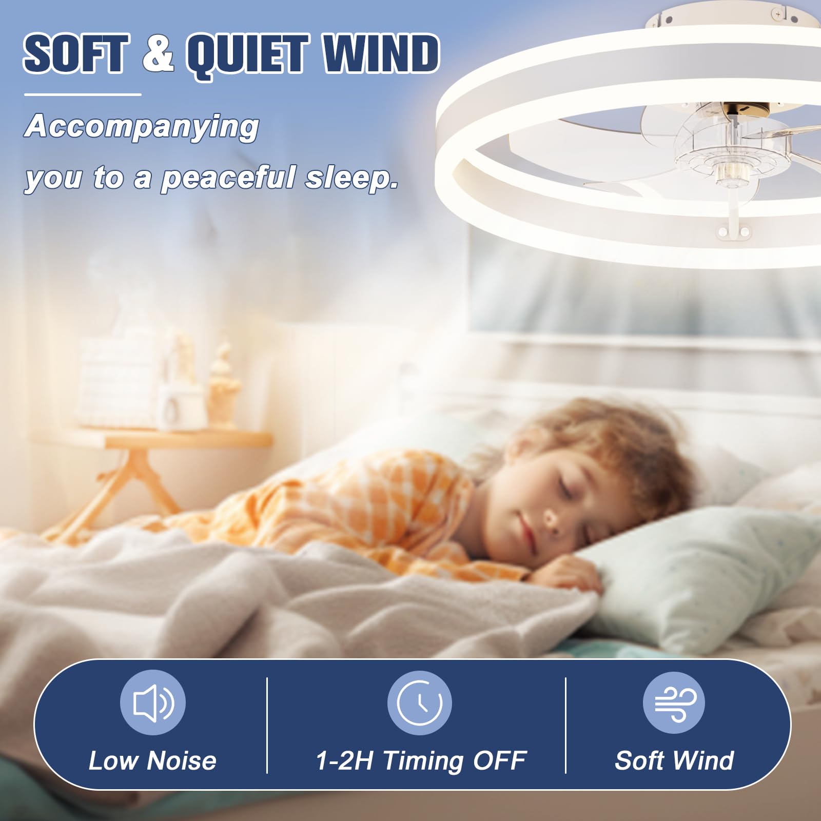 Volisun quiet six-speed fan ideal for sleeping or relaxing