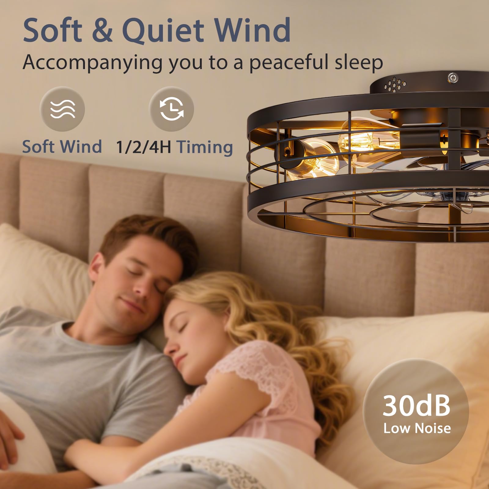 VOLISUN six-speed quiet fan delivers customizable airflow for bedrooms.