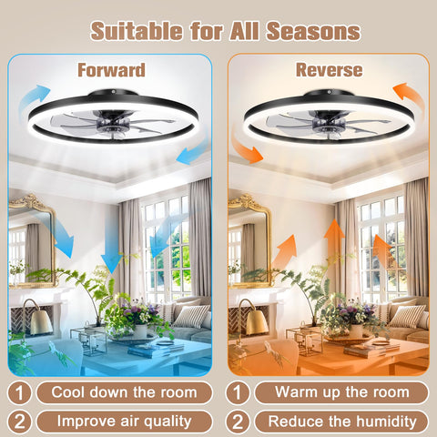 VOLISUN smart control via remote or app for lighting and speed