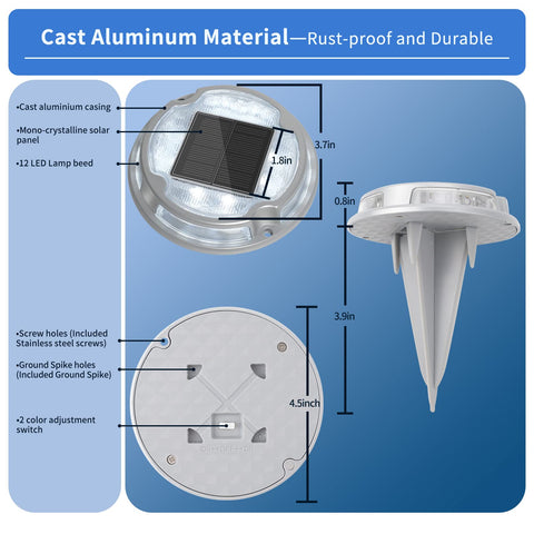 VOLISUN aluminium shell solar light is IP67 waterproof and durable.