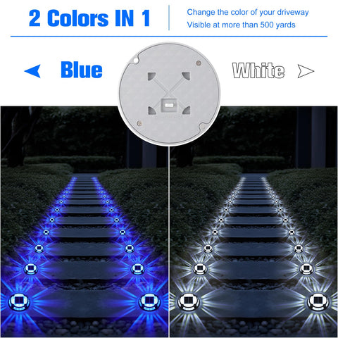 VOLISUN two-color white and blue lighting for driveways and docks.