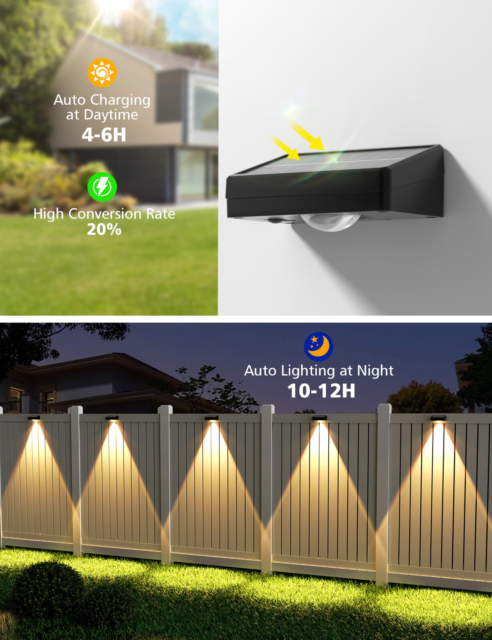 VOLISUN Fence Post Light installation in minutes using screws or tape.